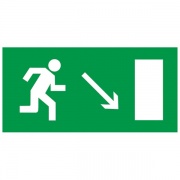 Самоклеящаяся этикетка 100х50мм "Направление к эвакуационному выходу направо вниз" IEK