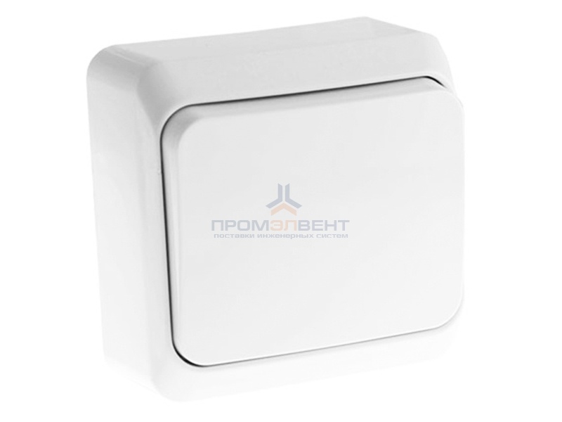 Выключатель кнопочный Этюд белый [уп 25 шт]